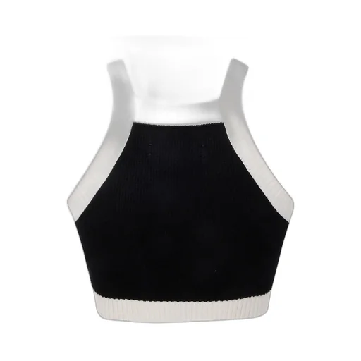 Amiri Logo Embroidered Cropped Knitted Top