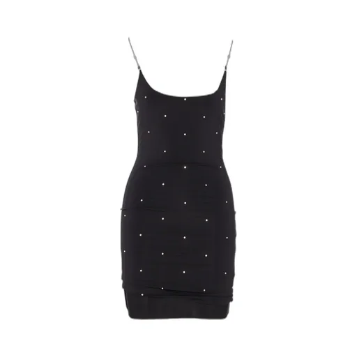 Amiri Embellished Chain Shoulder Mini Dress