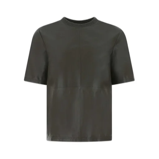 Amiri Crewneck Short-Sleeved Leather T-Shirt