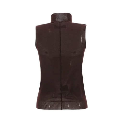 Amiri High Neck Distressed Knitted Vest