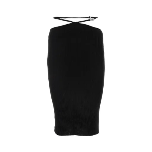 Amiri High-Waist Strap-Detailed Pencil Midi Skirt