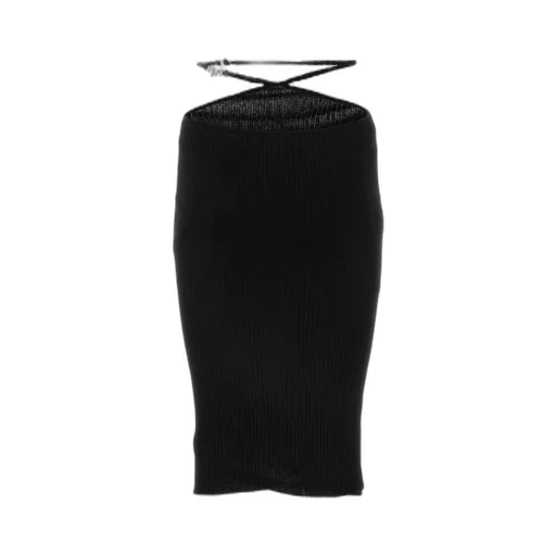 Amiri High-Waist Strap-Detailed Pencil Midi Skirt