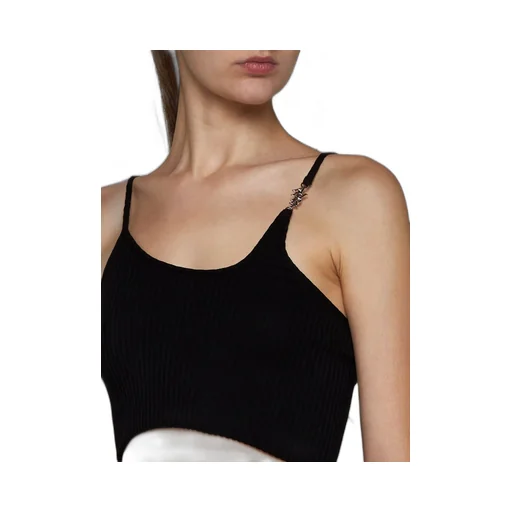 Amiri Logo Plaque Rib-Knitted Cropped Top