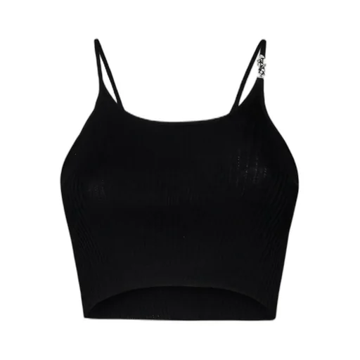 Amiri Logo Plaque Rib-Knitted Cropped Top