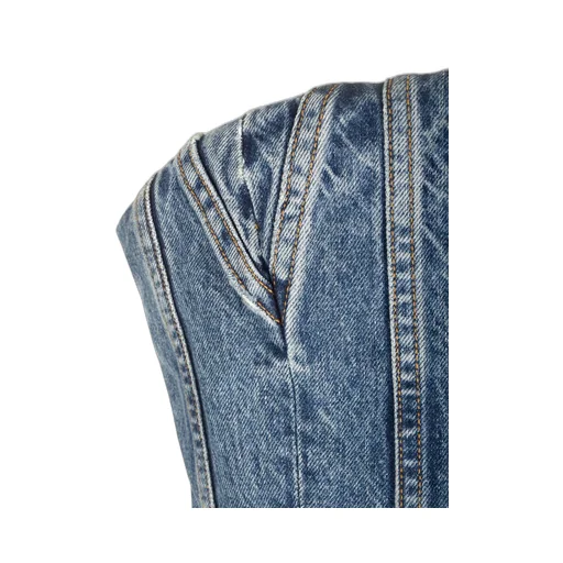 Amiri Ma Cropped Denim Bustier Top
