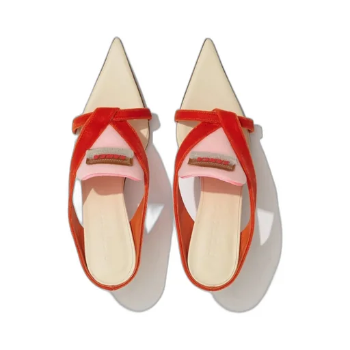 Ancuta Sarca Velvet Pointed-Toe Sandals