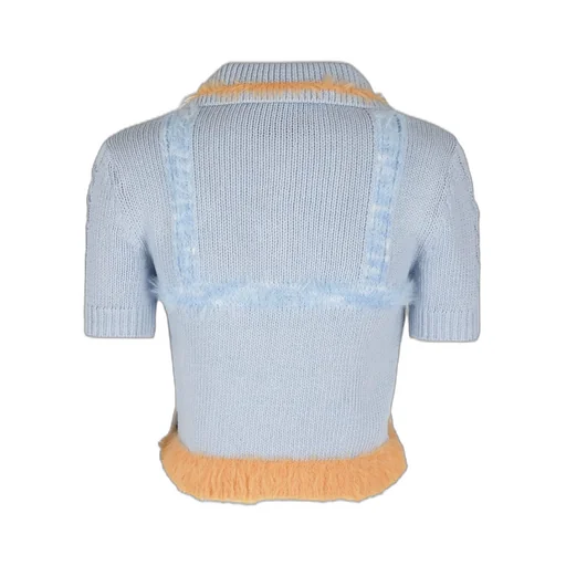 Andersson Bell Fuzzy Knit Polo Top