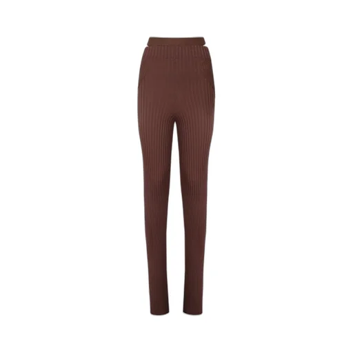 Andrea Adamo Ribbed Cut-Out Pants