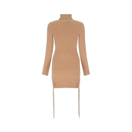 Andrea Adamo Ribbed Turtleneck Dress