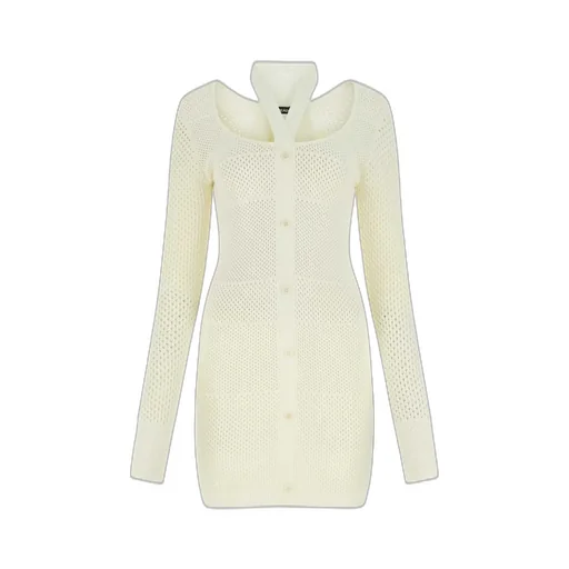 Andrea Adamo Open-Knit Buttoned Dress