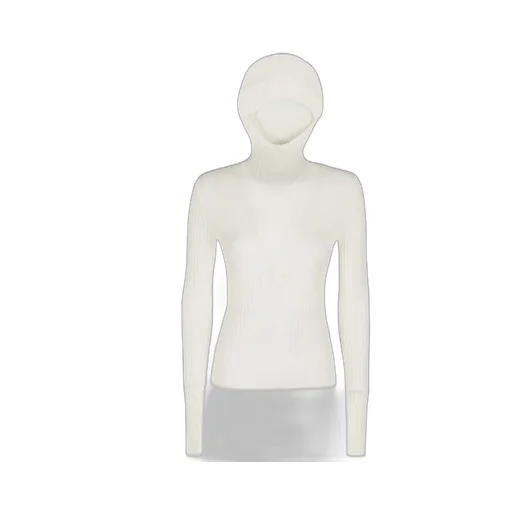 Andrea Adamo Ribbed Knit Hoodie