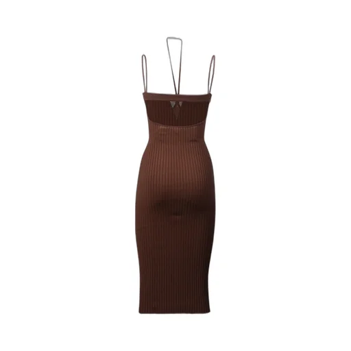 Andrea Adamo Ribbed Knit Midi Dress