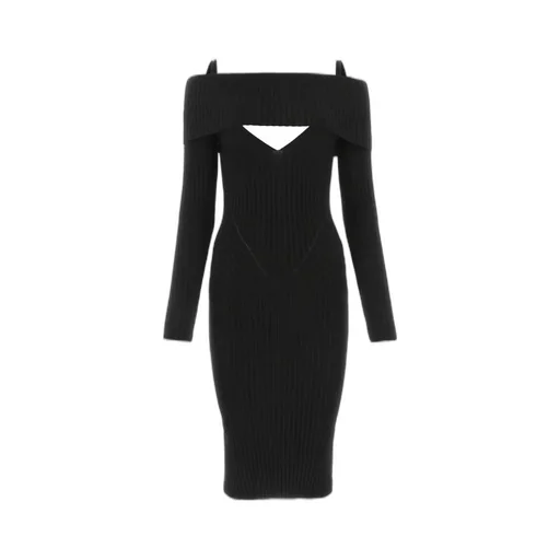 Andrea Adamo Cut-Out Knitted Midi Dress