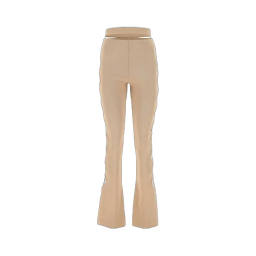 Andrea Adamo Cut-Out Knitted Bootcut Trousers