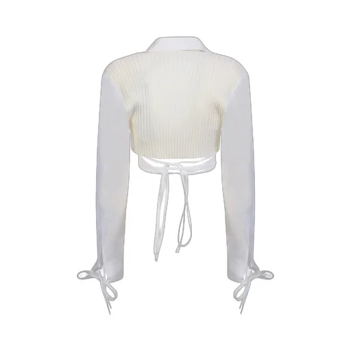 Andrea Adamo V-Neck Cropped Wrap Blouse