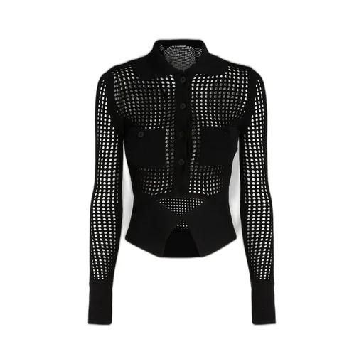 Andrea Adamo Open-Knit Long-Sleeved Cardigan