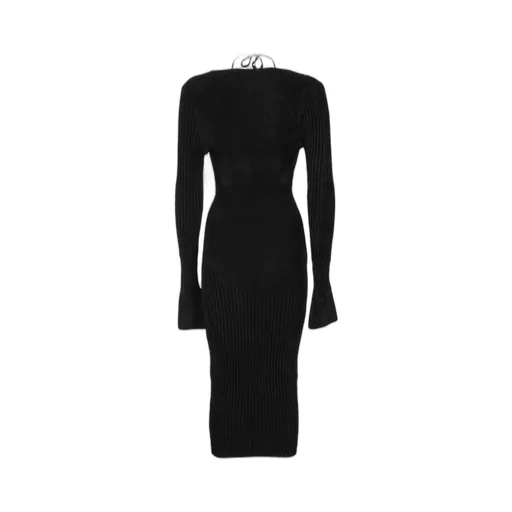 Andrea Adamo Cut-Out Knitted Midi Dress