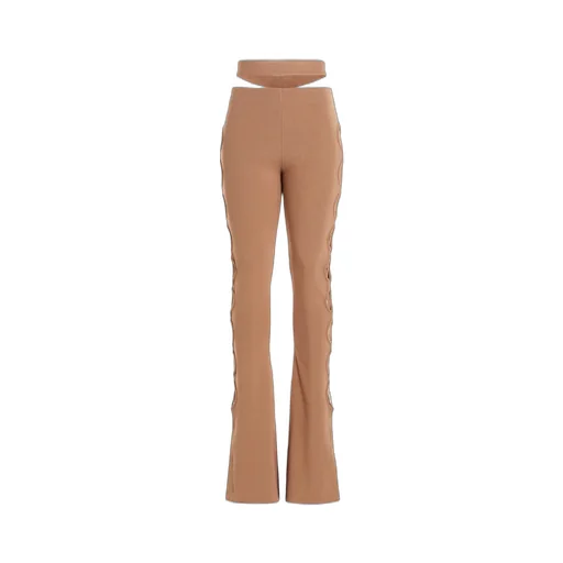 Andrea Adamo High Waist Cut Out Detailed Bootcut Trousers