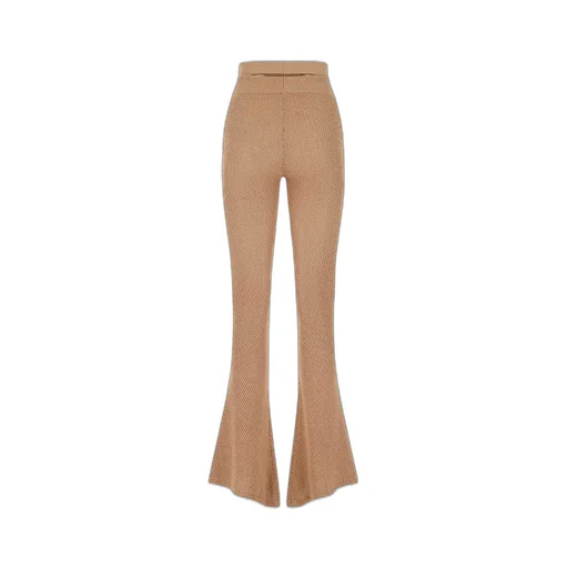 Andrea Adamo High Waist Perforated Knitted Trousers