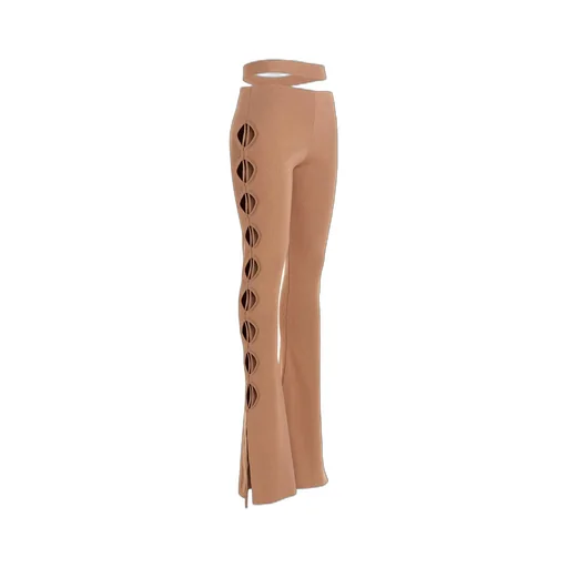 Andrea Adamo High Waist Cut Out Detailed Bootcut Trousers