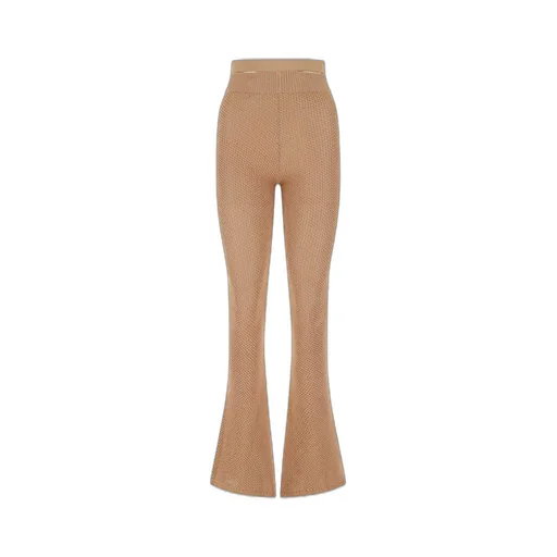 Andrea Adamo High Waist Perforated Knitted Trousers