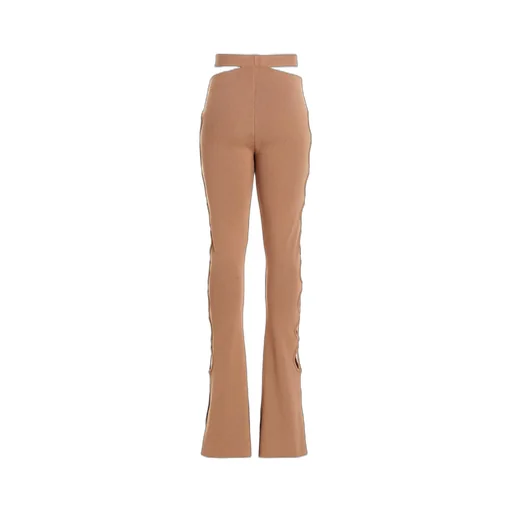 Andrea Adamo High Waist Cut Out Detailed Bootcut Trousers