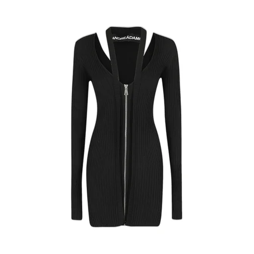 Andreadamo Cut-Out Detailed Ribbed-Knit Dress