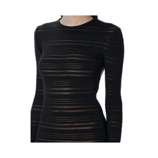 Andreadamo Striped Sheer Knit Maxi Dress