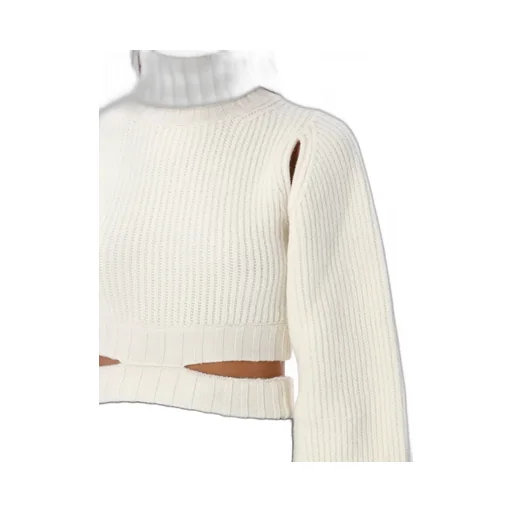 Andreadamo Roll-Neck Cut-Out Detailed Cropped Jumper
