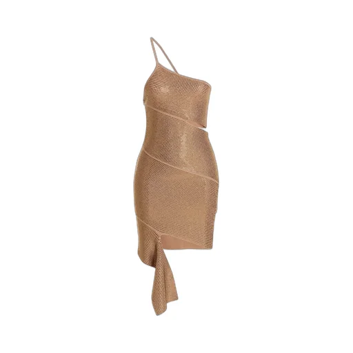 Andreadamo Sequin Asymmetric Dress