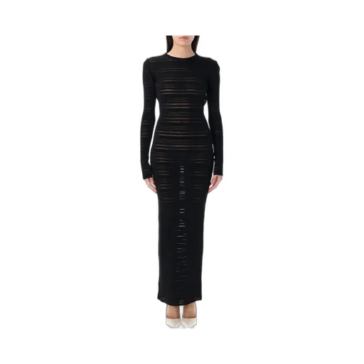 Andreadamo Striped Sheer Knit Maxi Dress