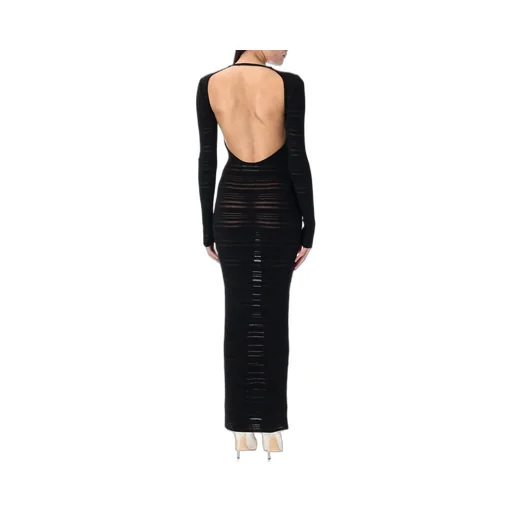 Andreadamo Striped Sheer Knit Maxi Dress