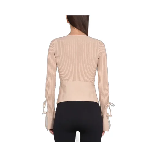 Andreadamo Knitted Tie-Front Cardigan Top