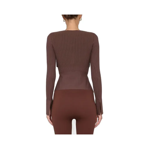 Andreadamo Ribbed Cutout Detail Tops