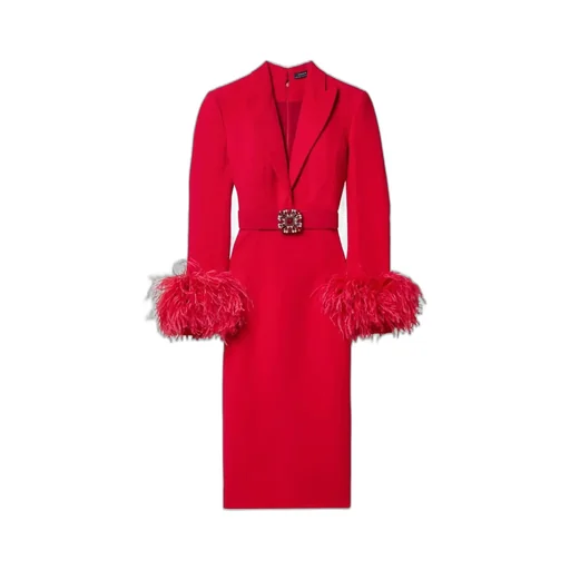 Andrew Gn Belt V-Neck Midi Dress