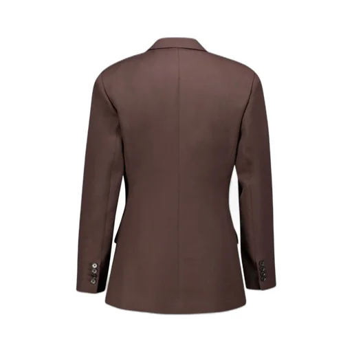 Anine Bing Double-Breasted Padded Shoulder Blazer