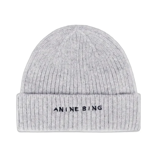 Anine Bing Elia Logo Embroidered Beanie