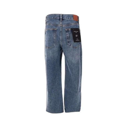 Anine Bing Gavin Logo Patch Frayed-Hem Jeans