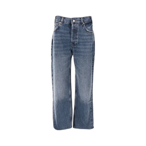 Anine Bing Gavin Logo Patch Frayed-Hem Jeans