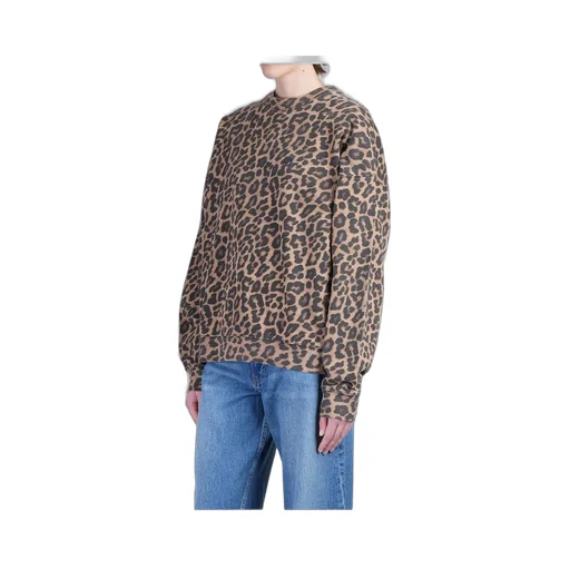 Anine Bing Leopard Printed Crewneck Sweatshirt