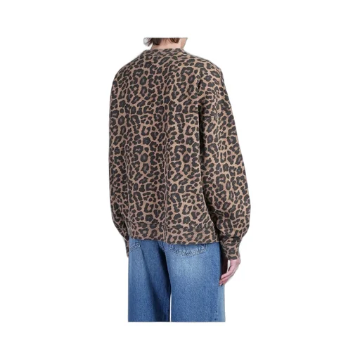 Anine Bing Leopard Printed Crewneck Sweatshirt