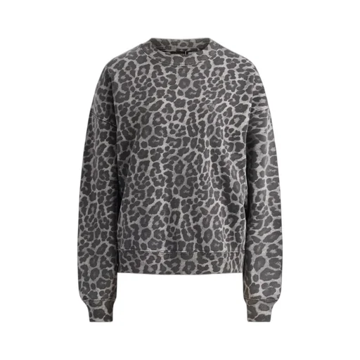 Anine Bing Miles Leopard Printed Sweatshirt