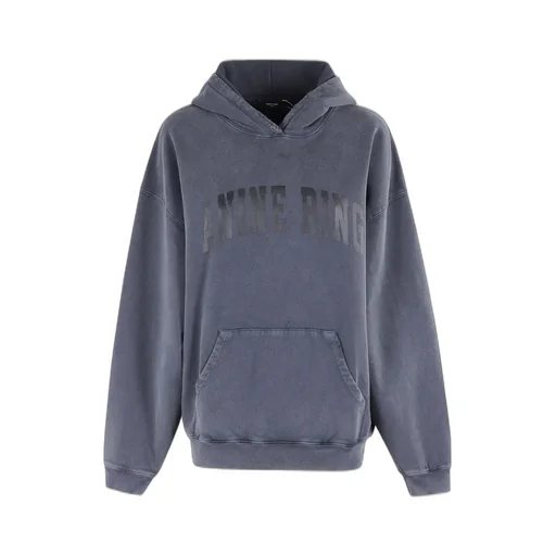 Anine Bing Harvey Distressed Logo Printed Hoodie