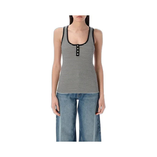 Anine Bing Alessia Striped Knitted Tank Top