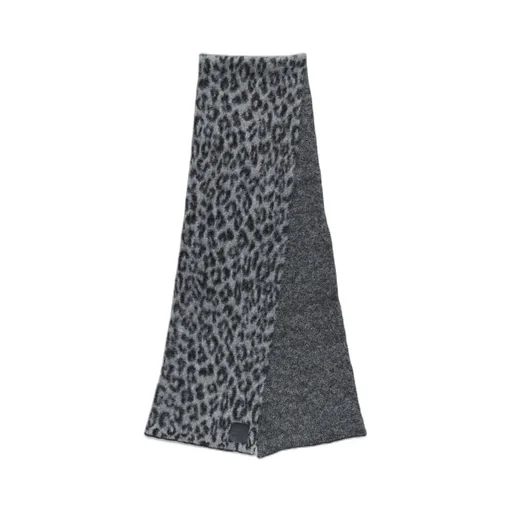 Anine Bing Leopard Printed Knitted Scarf