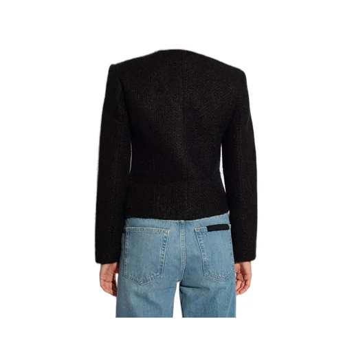 Anine Bing Anitta V-Neck Tweed Cropped Jacket