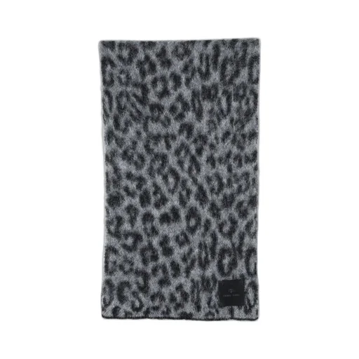 Anine Bing Leopard Printed Knitted Scarf