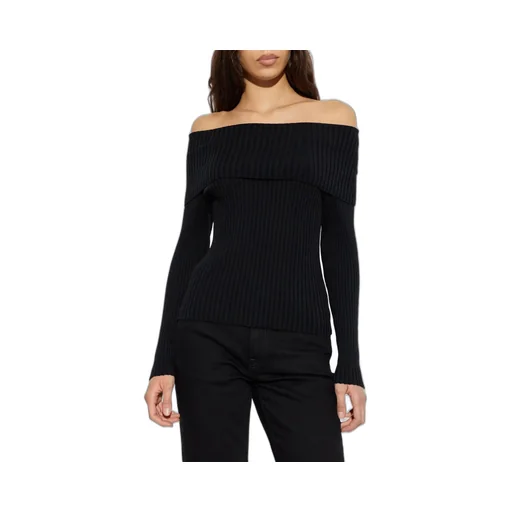 Anine Bing Off-Shoulder Ribbed Knitwear