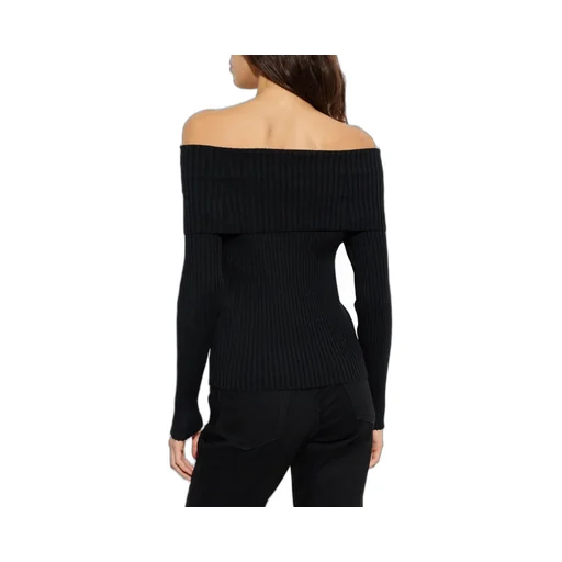 Anine Bing Off-Shoulder Ribbed Knitwear
