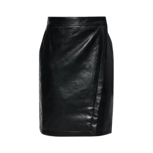 Anine Bing Leather-Trimmed Skirt